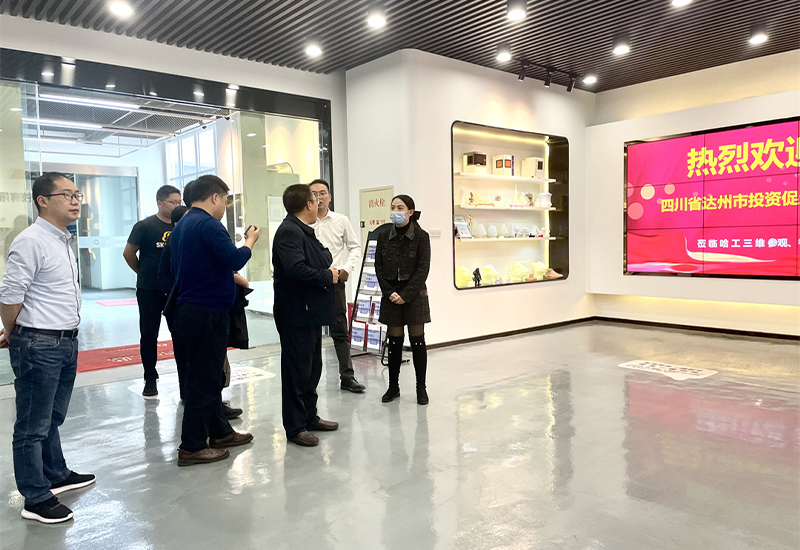 四川省达州市投资促进中心领导莅临哈工三维考察交流3D打印技术